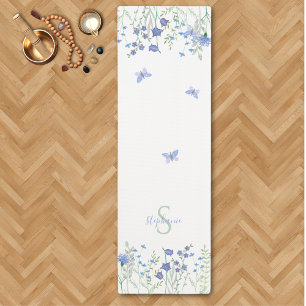 Name Monogram Butterflies Yoga Mat