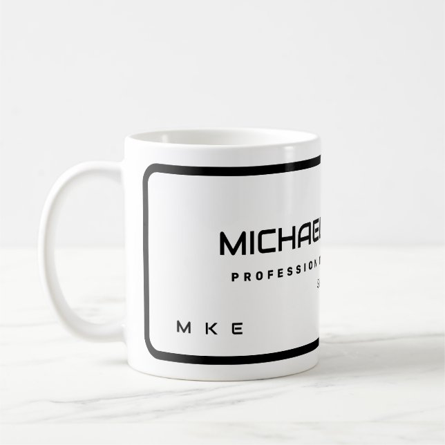 Name & Monogram Coffee Mug (Left)