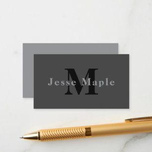 Name & Monogram Dark Grey Enclosure Card