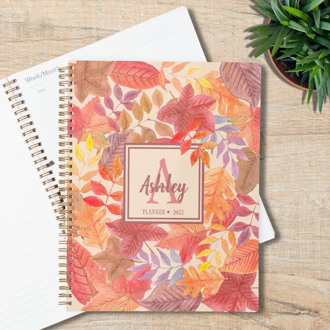 Name Monogram Fall Leaves  Planner (Creator Uploaded)