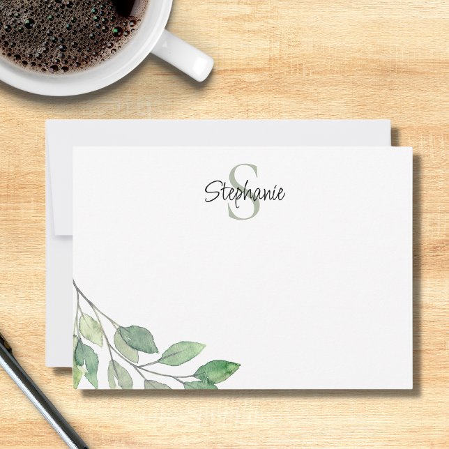 Name Monogram Greenery Card (Creator Uploaded)