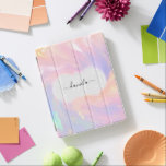 Name Monogram Holographic Princess Pink iPad Cover<br><div class="desc">According to colour therapy colours can change the way we feel and react. This pastel colours help to heal our emotions and feelings.
 Be SAFE & HAPPY & FULL OF HOPE!
 FlorenceKDESIGN</div>