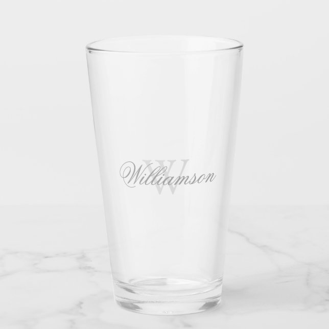 Name & Monogram in Greys Glass (Front)