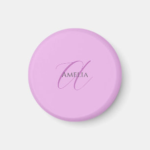 Name Monogram Initial Letter Orchid & Lilac Magnet