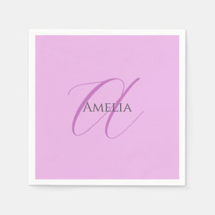 Name Monogram Initial Letter Orchid & Lilac Napkin