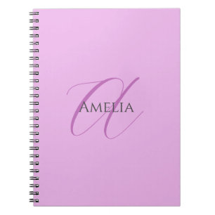 Name Monogram Initial Letter Orchid & Lilac Notebook