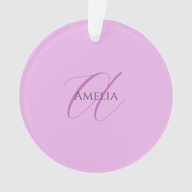 Name Monogram Initial Letter Orchid & Lilac Ornament (Front)