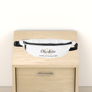 Name monogram initials script simple bum bags