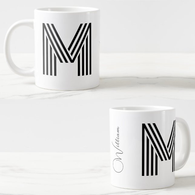 Name & Monogram JumboCup | personalised Initial  Large Coffee Mug (large coffee mug)