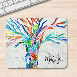 Name Monogram Mosaic  Mouse Pad