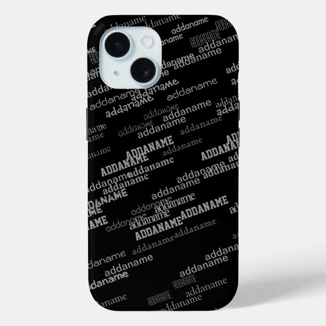 Name Monogram Pattern Case-Mate iPhone Case (Back)