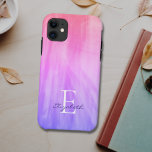 Name Monogram Purple  iPhone 11 Case<br><div class="desc">This stylish iPhone case is decorated with an atmospheric ombre design in shades of purple and pink.
Easily customisable with your name,  and monogram.
Use the Customise Further option to change the text size,  style,  or colour if you wish.</div>