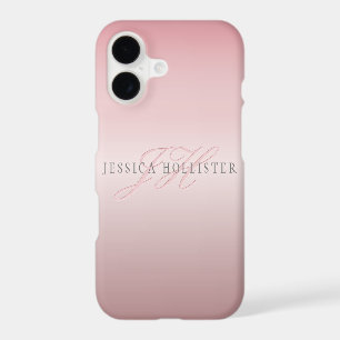 Name & Monogram Soft FAUX Rose Gold Blush