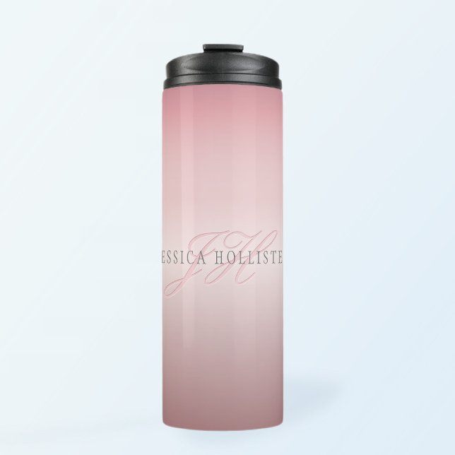 Name & Monogram | Soft FAUX Rose Gold Blush Thermal Tumbler (Creator Uploaded)