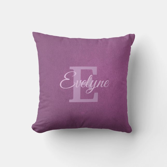 Name Monogram Template Initial Letter E Script Top Cushion (Front)
