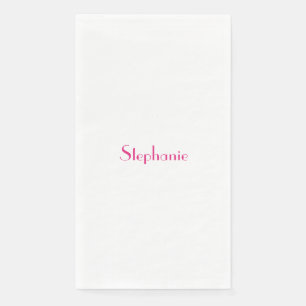 Name Monogram Template Pink White Custom 2023 Napkin