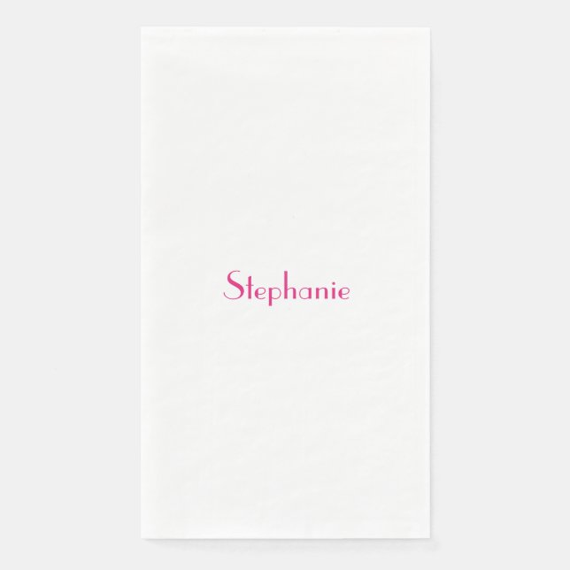 Name Monogram Template Pink White Custom 2023 Napkin (Front)