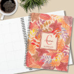 Name Monogram Watercolor  Planner<br><div class="desc">This colourful Planner is decorated with a watercolor leaves pattern in rusts, yellows, and purples. Easily customisable with your name, monogram, and year. Use the Design Tool option to change the text size, style, and colour. Because we create our artwork you won't find this exact image from other designers. Original...</div>