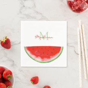 Name Monogram Watermelon Napkin