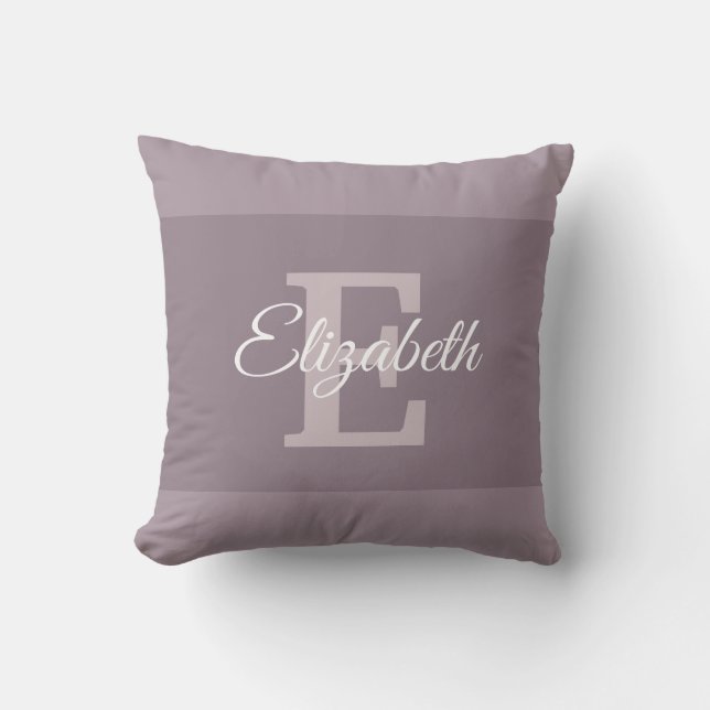 Name Monogrammed Initial Letter E Elegant Script Cushion (Front)