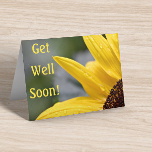 Name, Morning Dew Sunflower Get Well Soon Card