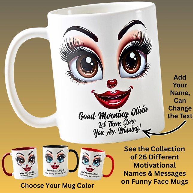Name Motivation Olivia Fabulous Eyes Funny Face Coffee Mug (Creator Uploaded)