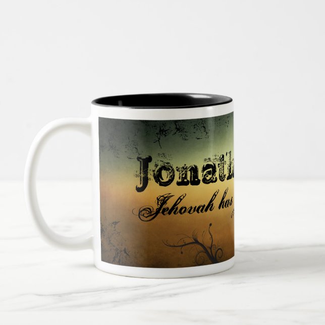 Name Mug with Grunge Background & Fonts (Left)