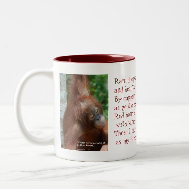 Name My Favourite Things Orangutan Animal Lover Two-Tone Coffee Mug (Left)