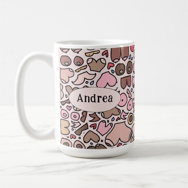 Name neutral breast pattern coffee mug (Left)