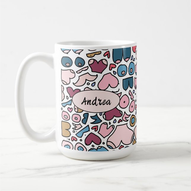 Name neutral breast pattern coffee mug (Left)