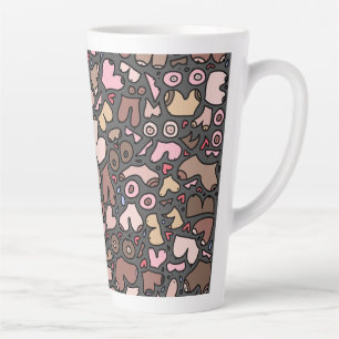 Name neutral breast pattern latte mug