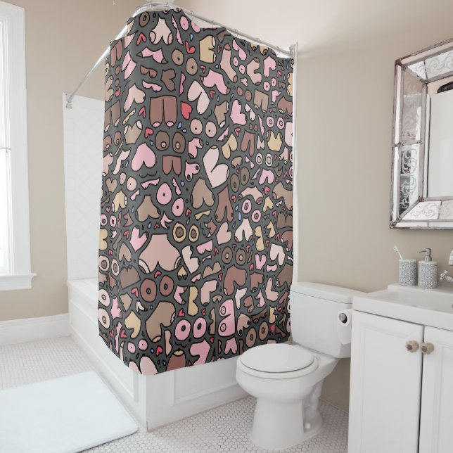Name neutral breast pattern shower curtain (In Situ)