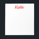 Name Note Pad<br><div class="desc">Name note pad with red letter and white background.</div>