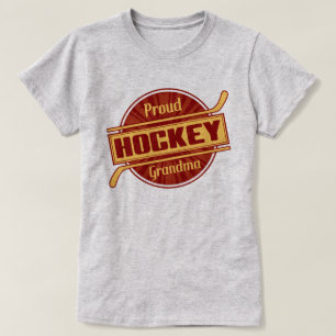 Name & Number Back Print Hockey Grandma T-Shirt