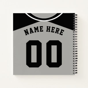 Name & Number Baseball Softball Jersey Notebook