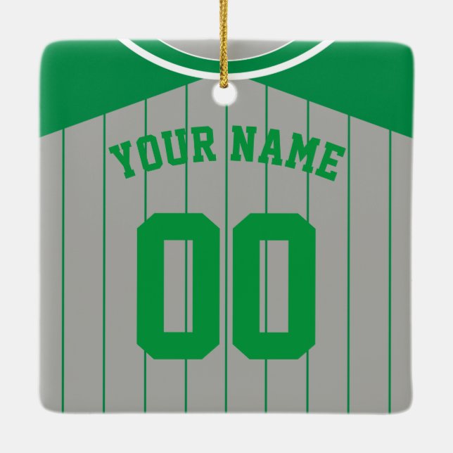 Name & Number Baseball Softball Jersey Template Ceramic Ornament (Back)