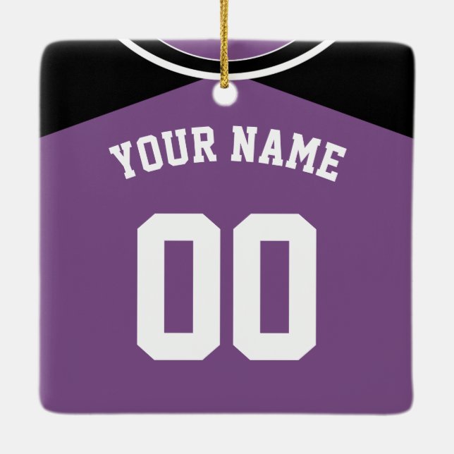 Name & Number Baseball Softball Jersey Template Ceramic Ornament (Back)