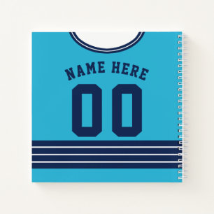 Name & Number Custom Hockey Jersey Notebook