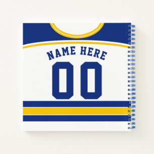 Name & Number Custom Hockey Jersey Notebook