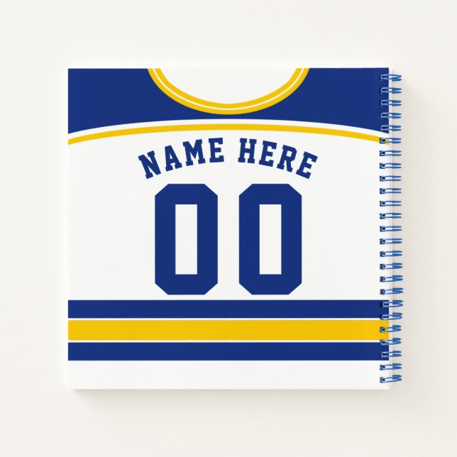 Name & Number Custom Hockey Jersey Notebook (Back)