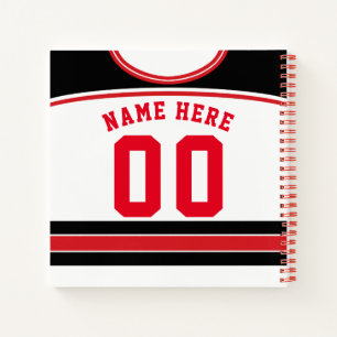 Name & Number Ice Hockey Jersey Notebook