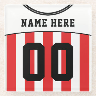 Name & Number Jersey Coaster, Soccer Football Glass Coaster