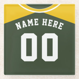 Name & Number Jersey Coaster, Softball, Baseball Glass Coaster