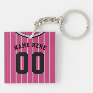 Name & Number Jersey Keyring, Baseball Softball Key Ring