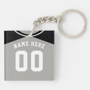 Name & Number Jersey Keyring, Baseball Softball Key Ring