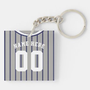 Name & Number Jersey Keyring, Baseball Softball Key Ring
