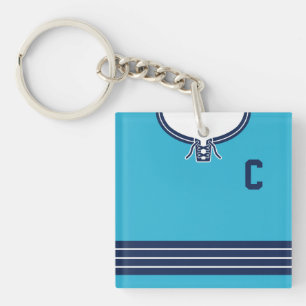 Name & Number Jersey Keyring, Hockey Lacrosse Key Ring