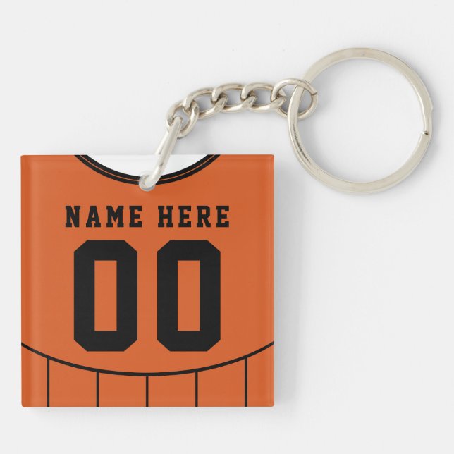 Name & Number Jersey Keyring, Soccer, Football Key Ring (Back)
