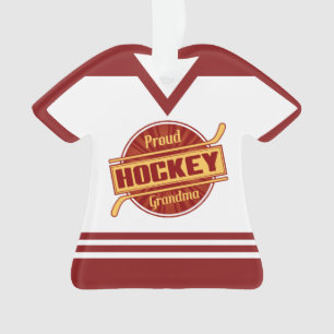 Name & Number Jersey Proud Hockey Grandma Ornament