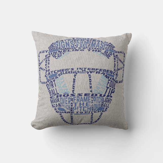 Name & Number Jersey Style Baseball Catcher Pillow (Front)